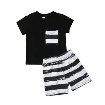 2stk Nyfødte Spædbarn Baby Dreng Sommer T-shirt, Toppe+Shorts Bukser Outfit Tøj Sæt 3