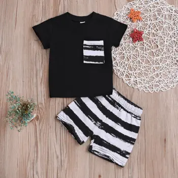 2stk Nyfødte Spædbarn Baby Dreng Sommer T-shirt, Toppe+Shorts Bukser Outfit Tøj Sæt 5