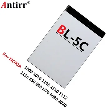 2x Antirr Oprindelige 1020mAh BL-5C Mobiltelefon Batteri BL5C BL-5C For Nokia Series Li-ion 3,7 V Genopladelige Batterier