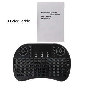 3 Farver Baggrundsbelyst 2,4-GHz Trådløse i8 Tastatur, Touchpad Flyve Air Mus Til PC-TV PS3 1