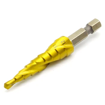 3/pc ' er 4-12/20/32mm HSS Spiral Rillede center boret i solidt hårdmetal mini drill tilbehør Titanium Trin Kegle-Boret 4