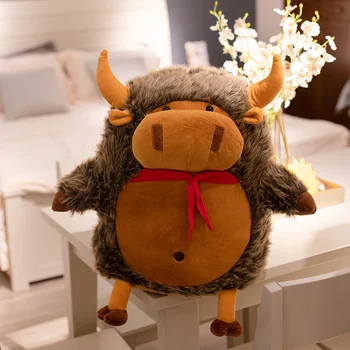 30-60cm Naturtro Bull Demon King Blød Pude Kawaii Plys Legetøj Udstoppede Dukker Søde Simulering Kvæg Dyr Til Børn Gaver 0