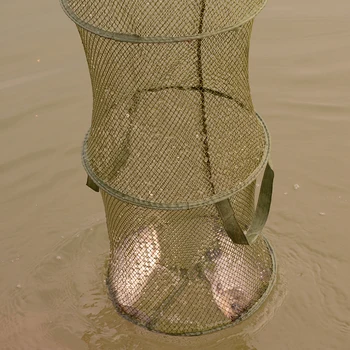 30 cm*140 cm 5 Lag Bærbare Folde Fiskeri Kurv Dip Net-Bur Holde Fiskene i Live I Vandet Af Fiskeri Tilbehør X225G 0