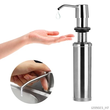 300 ml Sæbe Dispenser Lotion Pumpe Flydende Vaskemiddel Indbygget Installation Hånd Sanitizer Arrangør Rustfrit Stål Til Badeværelse Ki