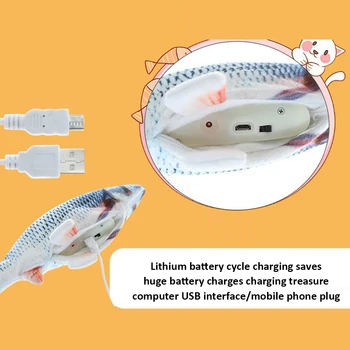 30CM Elektroniske Pet Cat Toy Elektriske USB-Opladning, Simulering Hoppende Fisk Legetøj Til Hund, Kat Tygge Spille Bide Forsyninger 1