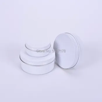 30stk 10g 15g 20g 30g 50 g 60 g 80 g Aluminium Tomme Krukker Kosmetiske Makeup Creme Lip Balm Blank Metal, Aluminium, Tin Beholdere Hvid 0