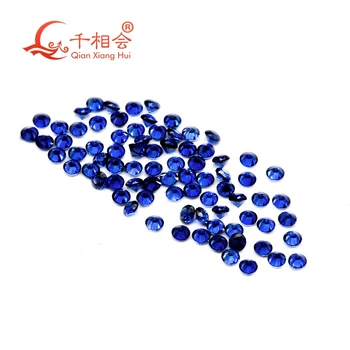 34# 35# 2.1 mm til 3 mm blå sap phire farve runde form syntheitc korund 50stk pr pose 3828