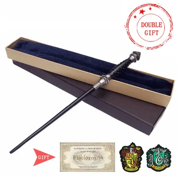 35-42cm Metal Core Magic Wand 20 Arter Cosplay Voldemort og Dumbledore Malfoy Snape Tryllestave Legetøj Billet Badge Som Gratis Gave 0