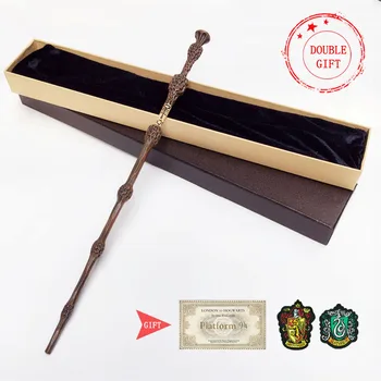 35-42cm Metal Core Magic Wand 20 Arter Cosplay Voldemort og Dumbledore Malfoy Snape Tryllestave Legetøj Billet Badge Som Gratis Gave 2