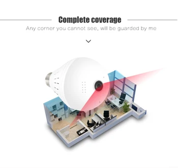 360 Panorama Wifi Kamera Pære Udendørs Vandtæt Hjem Sikkerhed IP-Kamera Lampe Støtte Til Alexa, Google Startside Tmall Guiden 5
