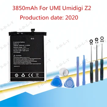 3850mAh For UMI Umidigi Z2 Ekstrem Batteri Til UMI Umidigi Z2 Batería Batterie Telefon Batterier med Værktøjer 2