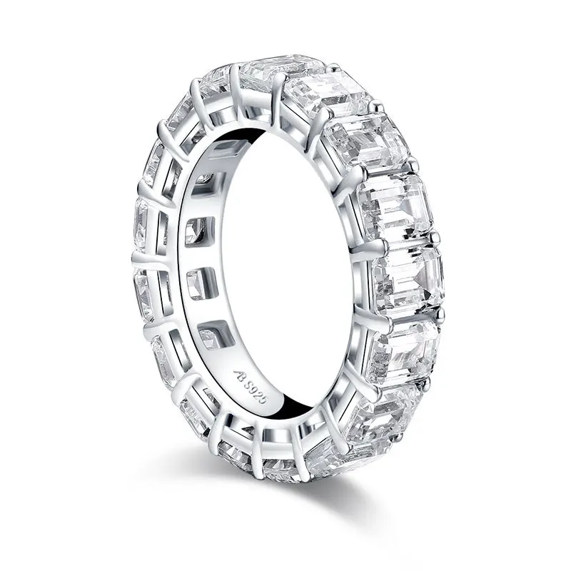 Radiant Cut 4*5 mm Lab-oprettet Diamant Ring bryllup forslag mærke skinner fine smykker 925 sterling sølv band 2