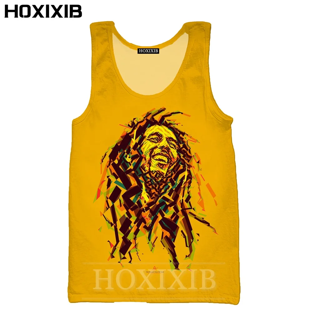HOXIXIB 2020 Mænds Hvid Mode 3D-Print Sanger Bob Marley Vest Kølig Dukkert Mænd Ukrudt Tank Tops Kører Undertrøje Unisex Tøj 2