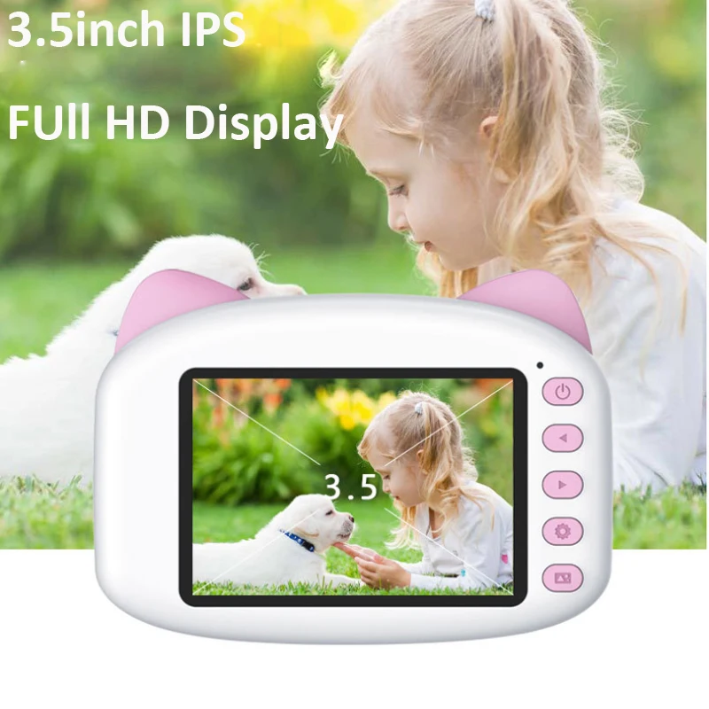 3,5 tommer Kids Kamera HD 1080P Tegnefilm Børn, Digital Foto Kamera Legetøj Med MP3-Puslespil Spil Toy Kamera Fødselsdag Gave til Børn 2