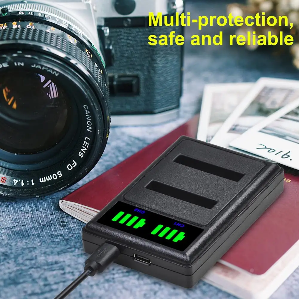 Batmax FNP50 NP-50 NP50 Batteri +LED-Dual USB Oplader til FUJIFILM for Pentax D-Li68 for KODAK KLIЄNTU-7004 K7004 kamera 2