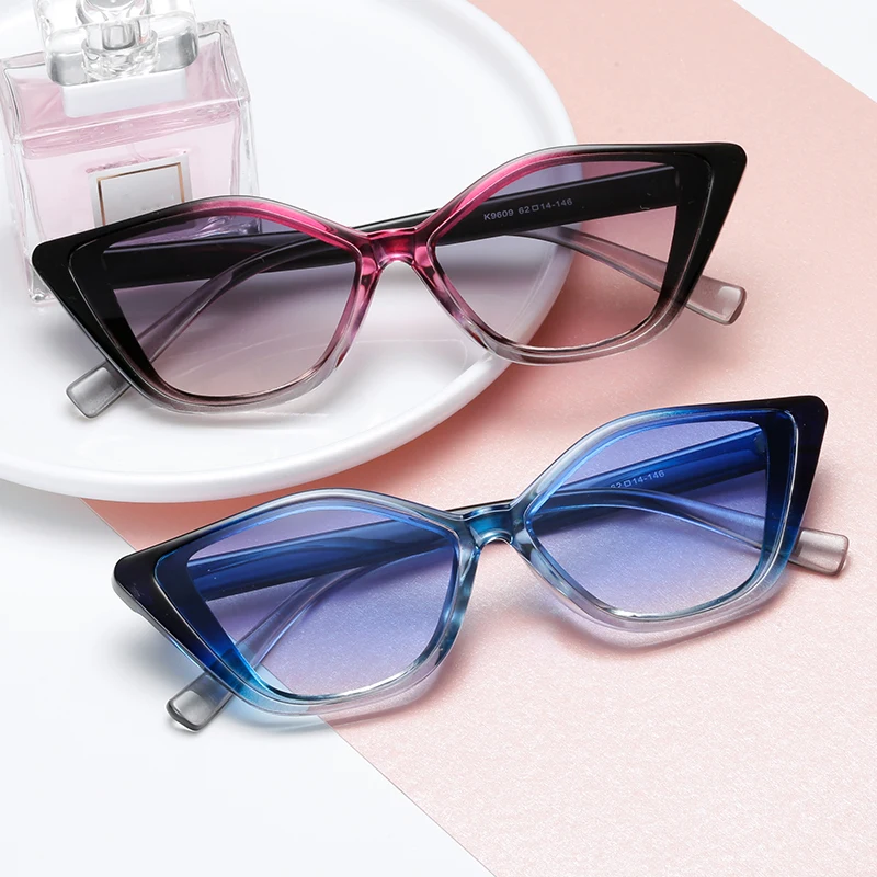 2020 Nye Cat Eye Solbriller Kvinder Brand Designer Luksus Gradient Linse Sol Briller Damer Vintage Nuancer UV400 Oculos Feminino 2