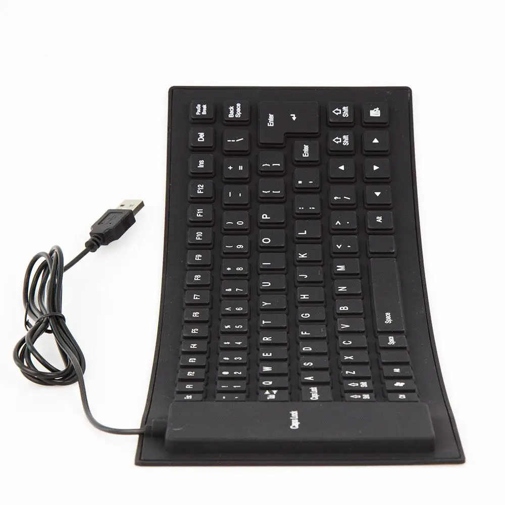 Black 85 Taster Silikone Keyboard USB-Kablet Vandtæt Fleksibel Folde Nøglen bord til PC Desktop, Laptop 2