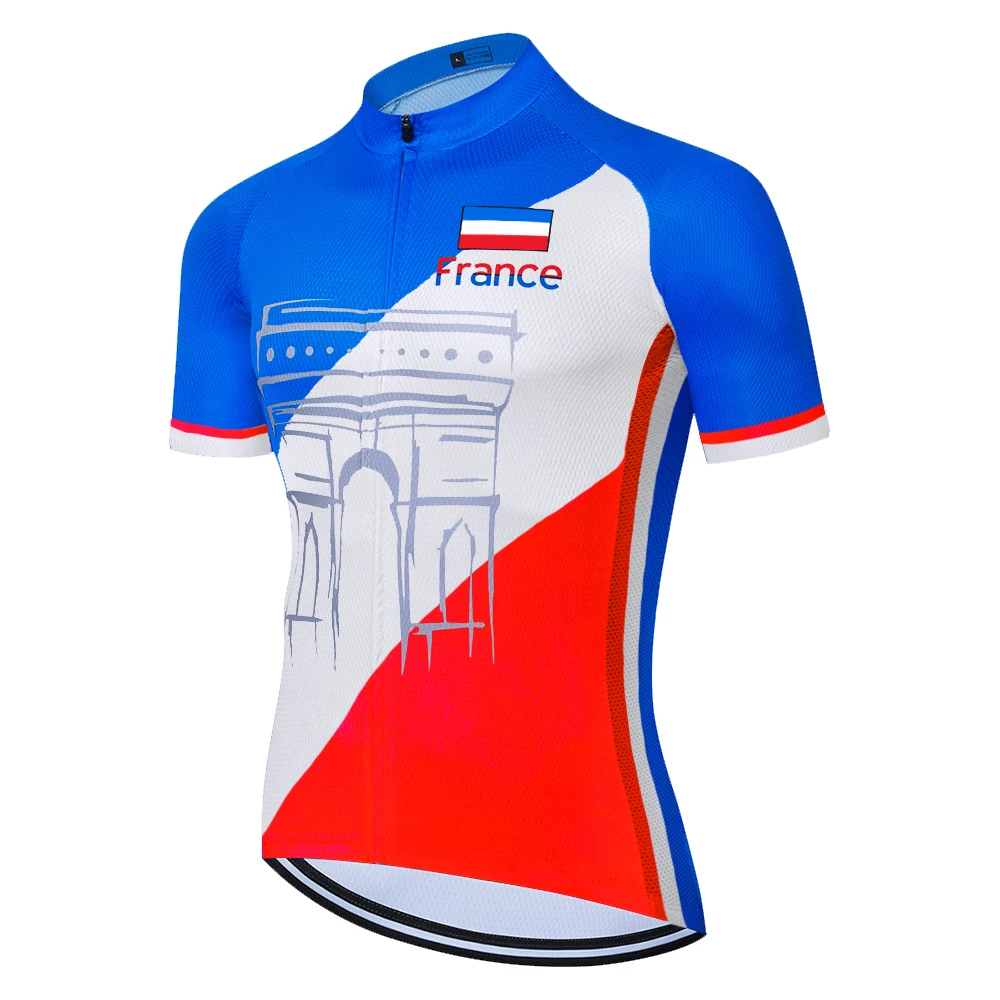 Classic team de france camisa de ciclismo masculina sommeren hurtig tør åndbar kortærmet cykel-shirt til mænd 2