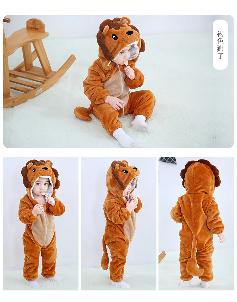 Baby Rompers Dyr Panda Onesies Løve Kostume Til Piger Drenge Barn Buksedragt Spædbarn Tøj, Pyjamas Børn Overalls ropa bebe 2