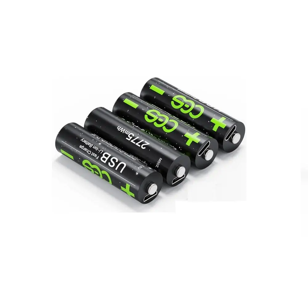 2775mWh 1,5 v AA genopladelige lithium-polymer-AA USB-batteri 2
