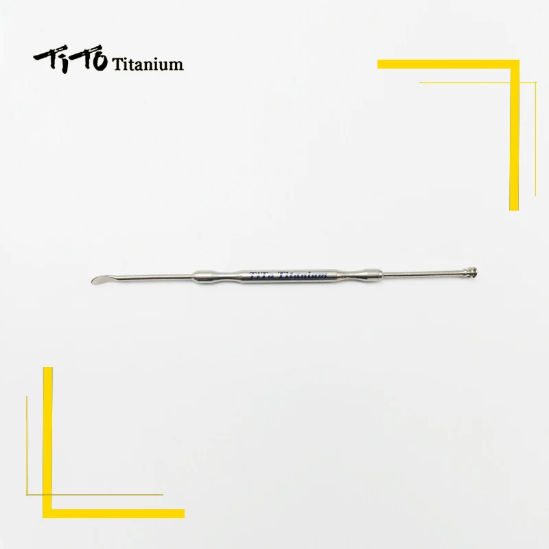 TiTo titan dobbelt-ende øre rengøring af værktøj titanium grave ørevoks ske fin polering.Aldrig rust, ingen korrosion 120mm 2