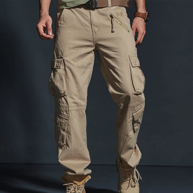 2020 Foråret Hot Taktiske Herre Cargo Bukser Bomuld Casual Multi-Lomme Militære Mænd Bukser Pantalon Homme 2