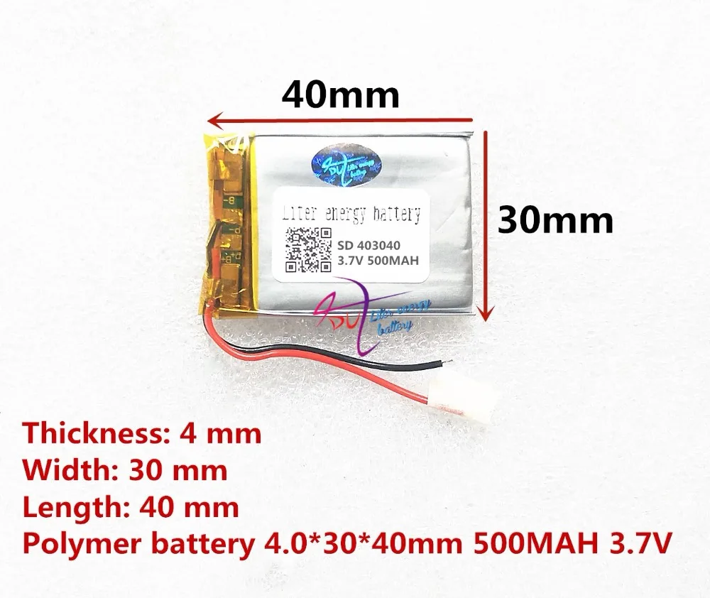 Stigningen i energi 3,7 V lithium batteri fartskriver forsendelse 043040 500mAh højttalere generelt polymer genopladelige batterier 2