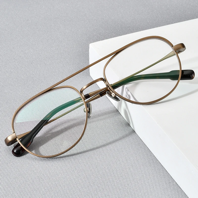 FONEX Ren Titanium Briller Ramme Mænd Retro Runde Nærsynethed Optisk Recept brillestel 2021 Kvinder Vintage Brillerne F85654 2
