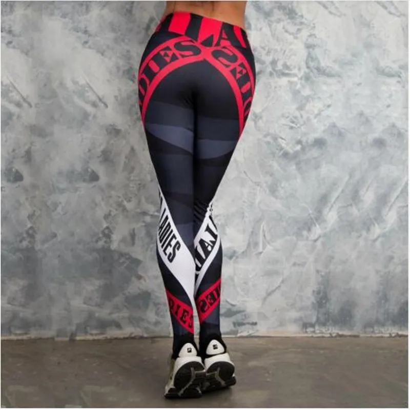 2020 Nye Print Sportslige Leggings Kvinder Trænings-og Høj Elastisk Tynde Bukser Mode Tøj Push Up Åndbar Træning Leggin XL 2