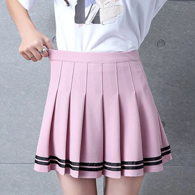 2020 høj talje plisserede nederdele Kawaii Harajuku Nederdele kvinder, piger lolita a-linje sømand nederdel Stor Størrelse Preppy skole uniform 2