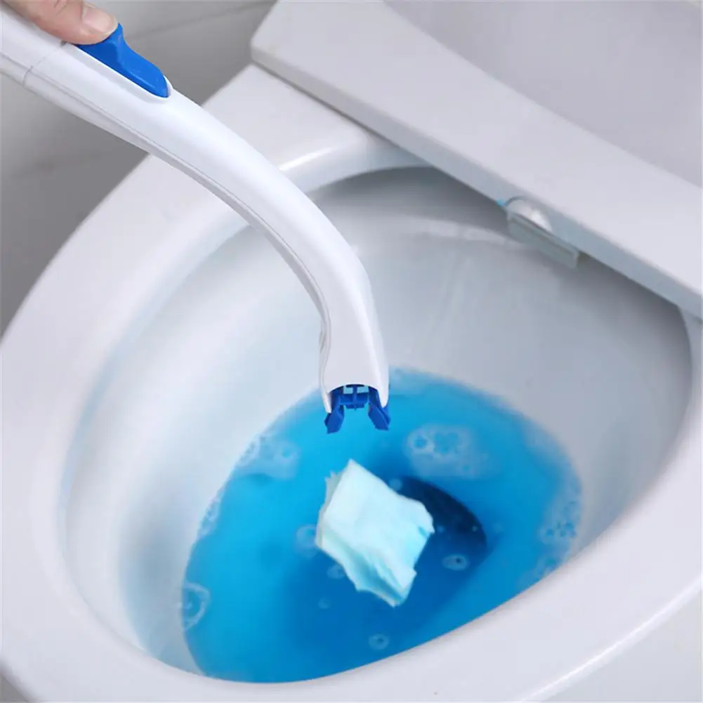 Disponibel Toilet Børste Sæt ABS Plast Holdbar Toilet Brush Cleaner med 12PCS Refill Hoveder Badeværelse Desinfektion af Værktøj 2