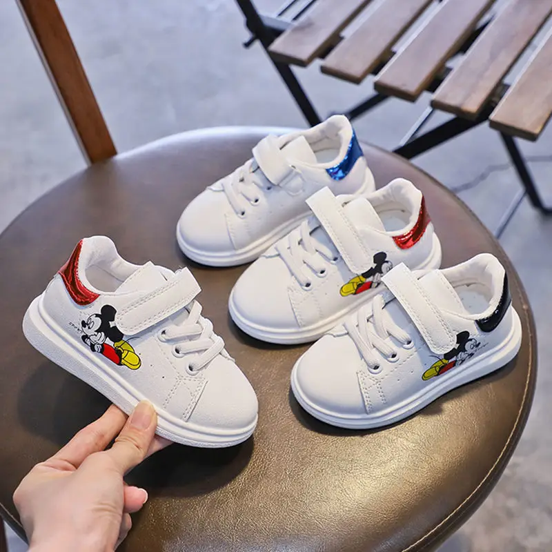 Mickey Girls cartoon hvid sko drenge sneakers folkeskole elever børnehave børn yrelsen åndbar sko casual sko 2