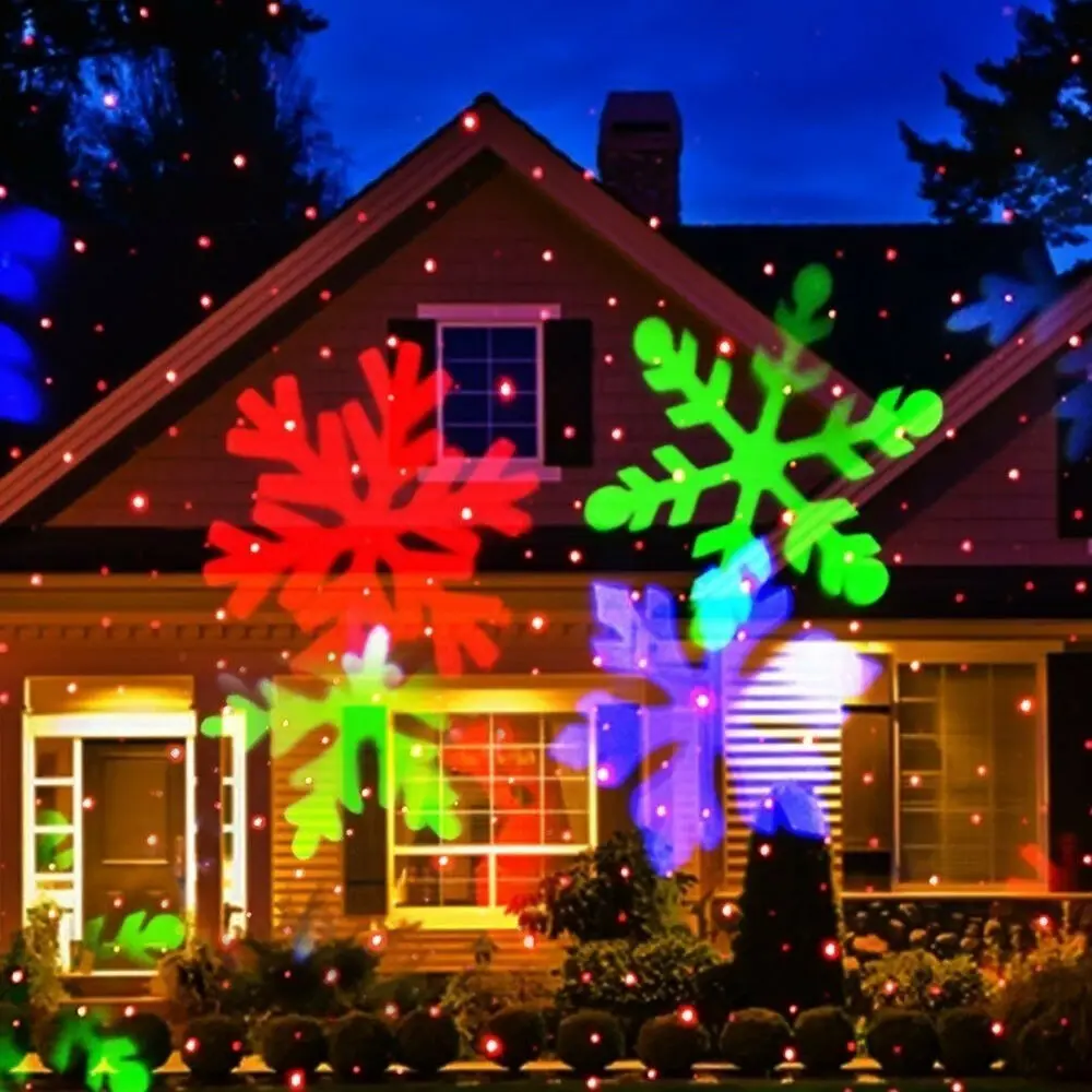 Jul 12 Mønster Automatisk Roterende LED Projektor Lys Vandtæt Indendørs Jul Spotlight Night Lights Landskab Lamper 2
