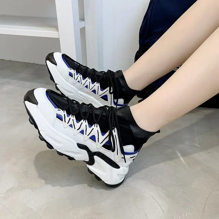 Vinteren Kvinder Ankel Støvler Platform Støvler med Chunky Kvinde Sneakers Mode Snøring smart sko Mærke Sok Støvler Til Kvinder Støvler 2