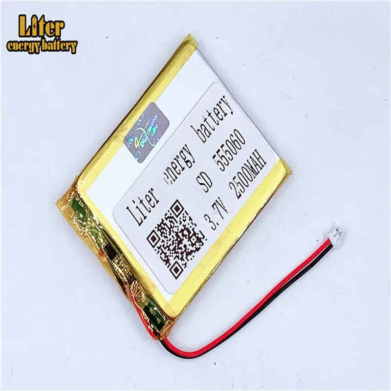 1,5 MM 2pin stik 555060 2500mah 3,7 V e-bøger GPS PDA Bil optager Li-polymer batteri LiPo batteri 2