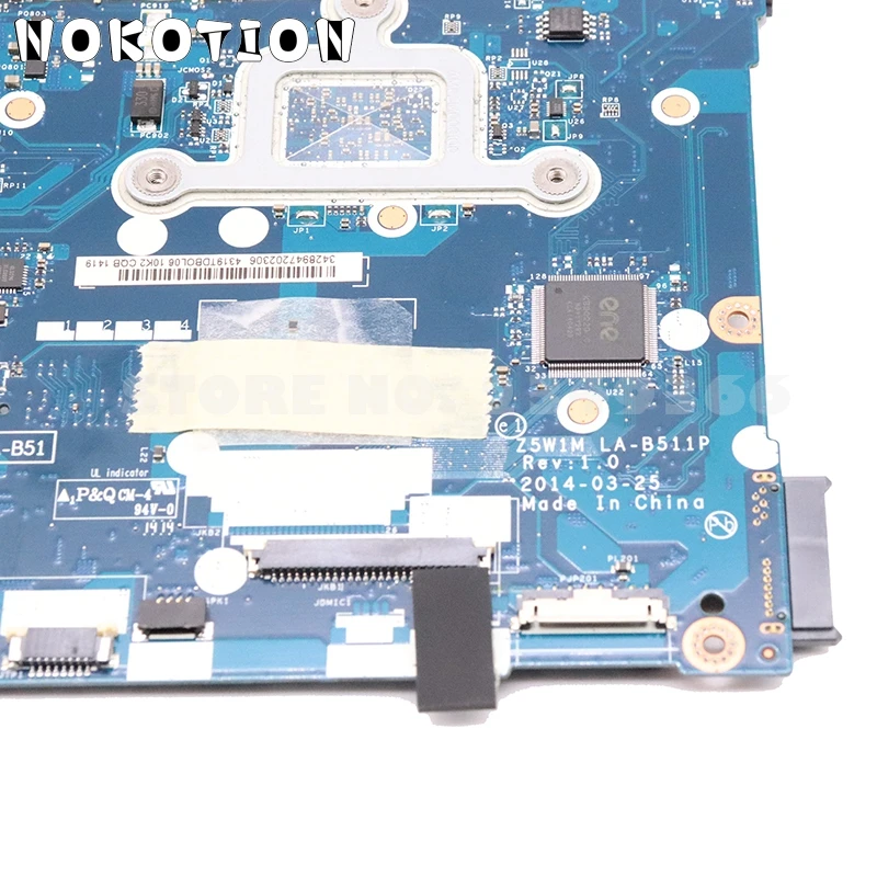 NOKOTION Til Acer aspire ES1-511 Laptop Bundkort NBMML11001 Z5W1M LA-B511P CPU DDR3L 2