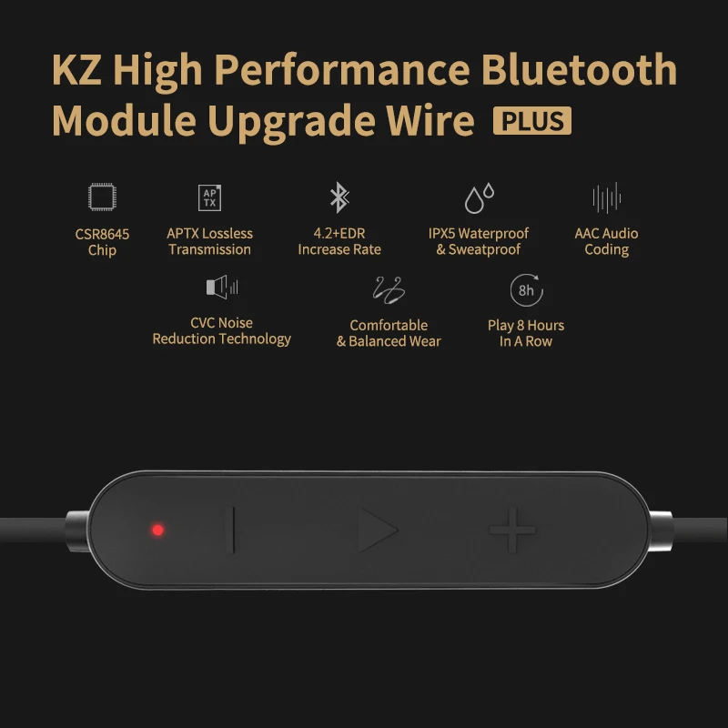 KZ ZSN/ZSN Pro/ZS10 Pro/AS16 Vandtæt Aptx Bluetooth-Modul 4.2 Trådløse Opgradere Kabel Ledning Originale Hovedtelefoner, Øretelefoner 2