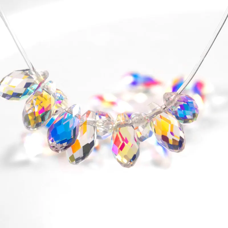 Engros-5.5x11mm,6.5x13mm Facetteret glas dråbeformet perler mixedcolor krystal perler til Armbånd, Halskæde, Ørering at Gøre 2