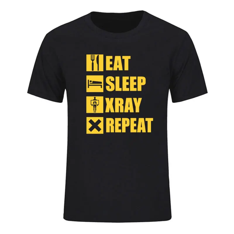 Eat Sleep Xray Shirt Sjove Rt Radiologi X-Ray Tech Bomuld Kortærmet Toppe Homme Nye Mode Mænd T-Shirt 2