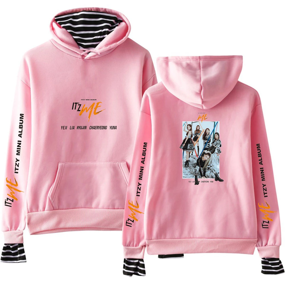 2020 Fashion Damer Pink Hættetrøje Print ITZY Kvinders Mænds Hooded Sweatshirt ITZY Høj Kvalitet Hip Hop Hættetrøjer Pige Pullover Top 2