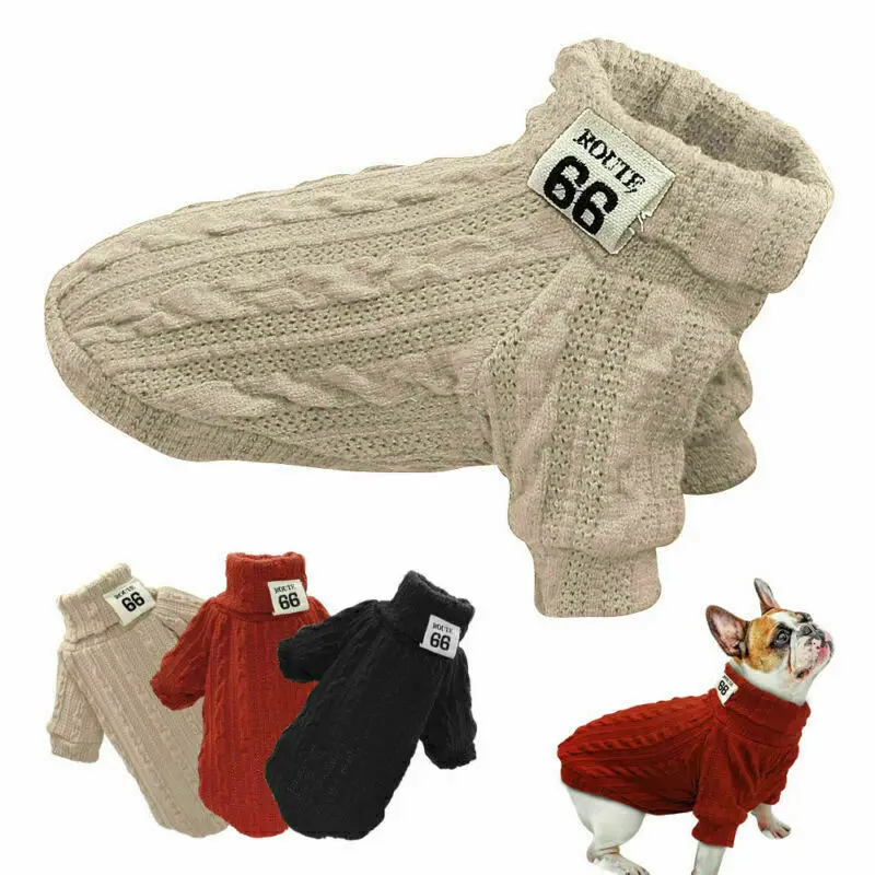 Hund, Kat Turtleneck Sweater Vinter Varme Strikkede Hund Tøj til Små Hunde Chihuahua Tøj Hvalp Pels Jakke Kæledyr Produkter 2