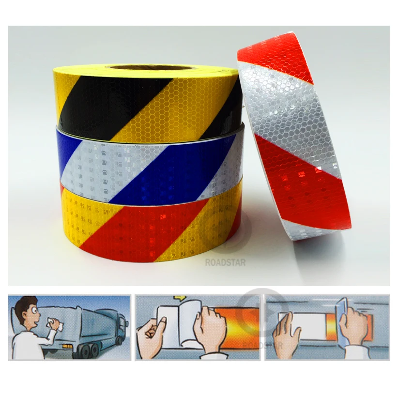50mm X 3m Sikkerhed Advarsel Synlighed Reflekterende Tape til Car-Styling Reflekterende Køretøj Mærkat med Fashion Effekt 2