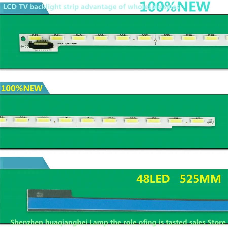 Nye 48LED 525MM LED-baggrundsbelysning strip for 42inch V420H1-LS6-TREM5 V420HJ1-LE6 REV.C5 2