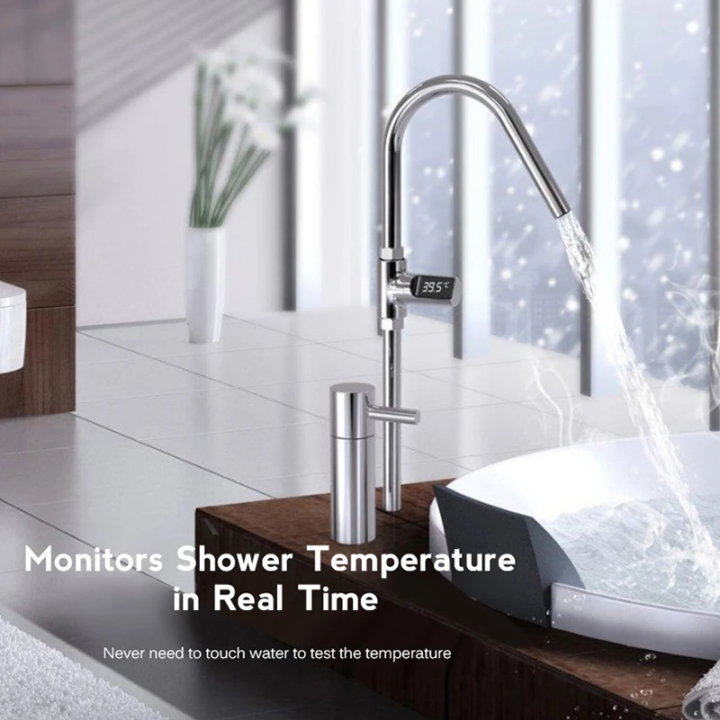 LED-Display Hjem vand bruser termometer flow vand temperture skærm led display brusebad termometre 2
