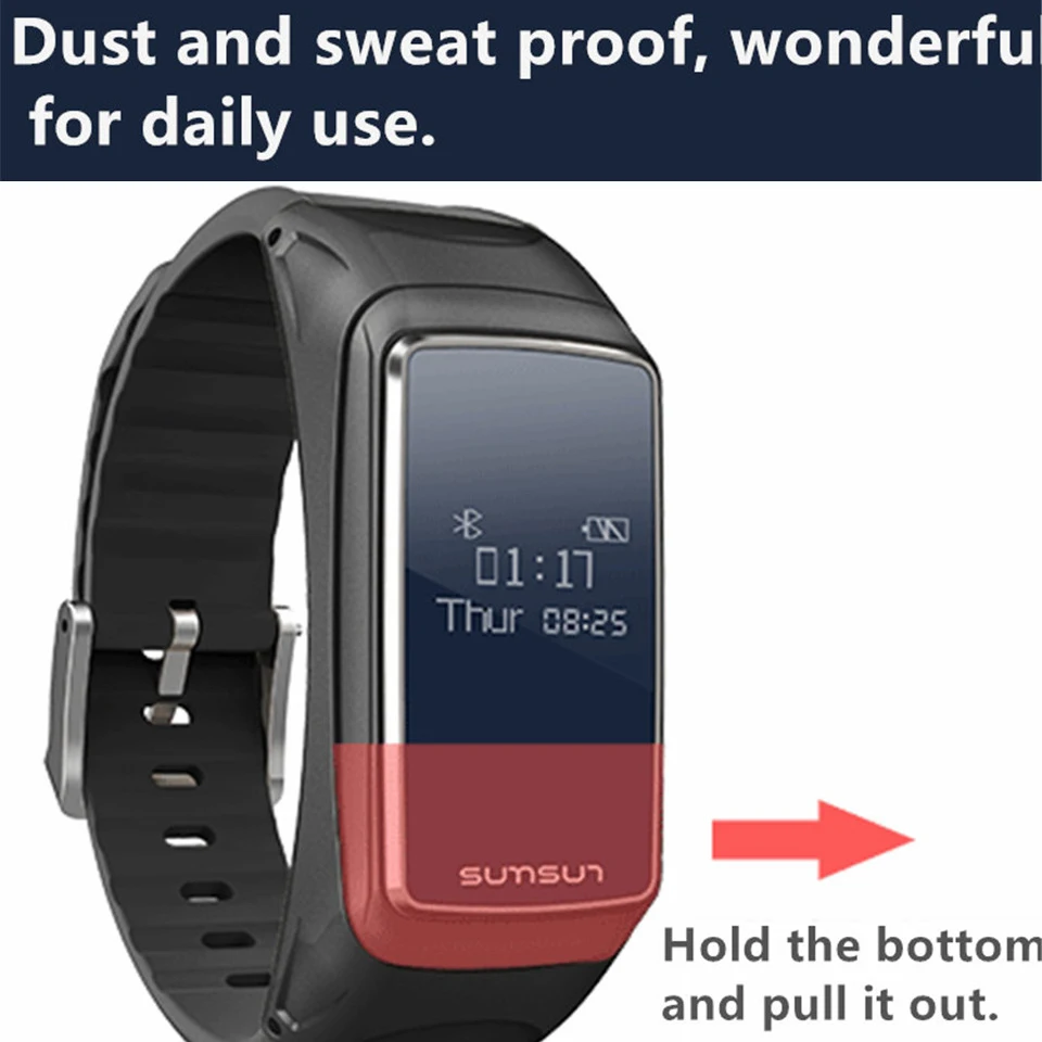 Bluetooth Smart Band pulsmåler Sport sundhed armbånd ur med-afspiller og bluetooth headsettet Besvare Opkald, Smart Ur 2