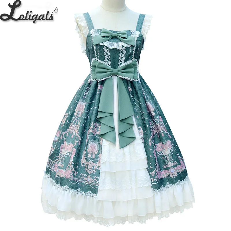 Blomstrende Fairyland ~ 2020 Vintage Trykt Uden Ærmer Lolita Kjole Midi-Party Dress 2