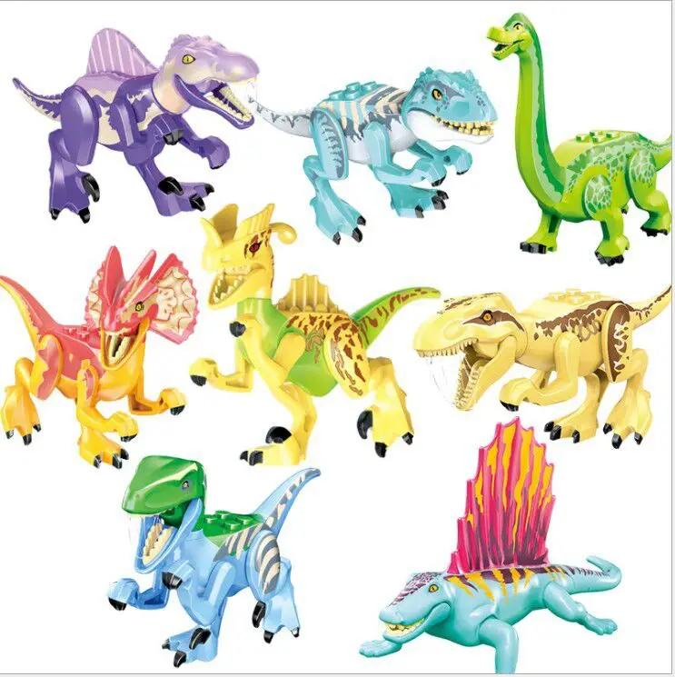 Dinosaur Grønne Triceratops Gennemsigtig Verden Mursten Samling Byggesten Børn Gave Legetøj 33060-25 2
