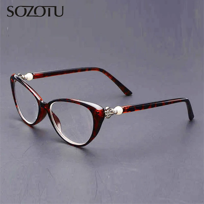 SOZOTU Cat Eye Briller til Læsning Kvinder Anti-Træthed Anti-Stråling Dioptri Presbyopic Briller +1.0+1.5+2.0+2.5+3.0+3.5+4 YQ427 2