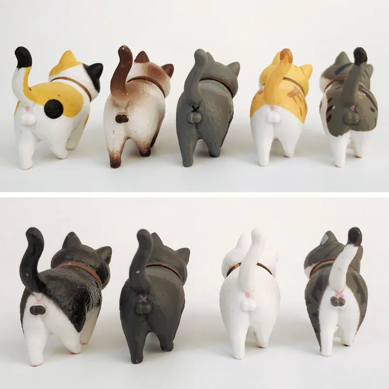 9Pcs/Sæt Mini PVC Dyr Model Japansk Cat Doll Tal Toy Kreative Håndværk Ornamenter Søde Klokke Kat Dekoration Håndværk 2