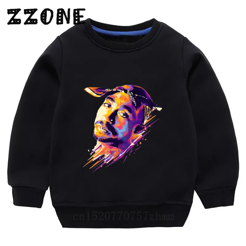 Børn Hættetrøjer Børn Tupac 2pac Print Hip Hop Sweatshirts Baby Bomuld Pullover Toppe Piger Drenge Efteråret Tøj,KYT287 2